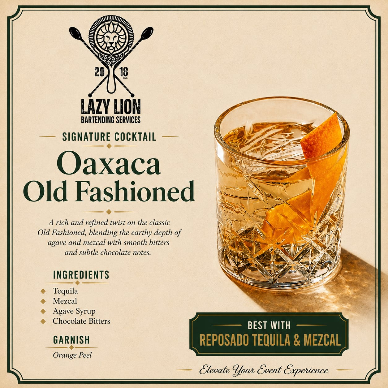 Oaxaca Old Fashioned Signature Cocktail